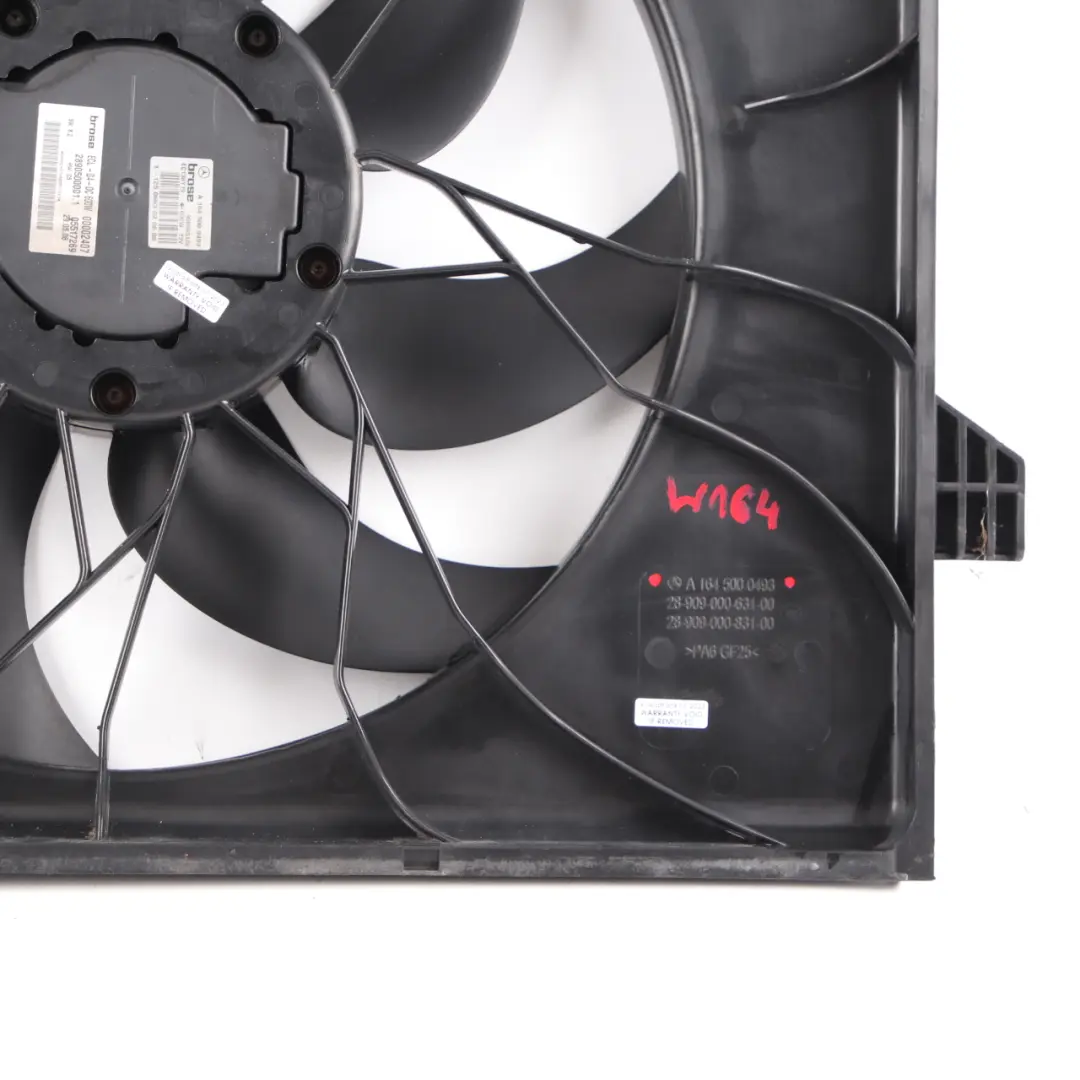 Mercedes W164 Cooling Radiator Petrol Engine Radiator Fan - SKU A1645000493 - Part number A1645000493