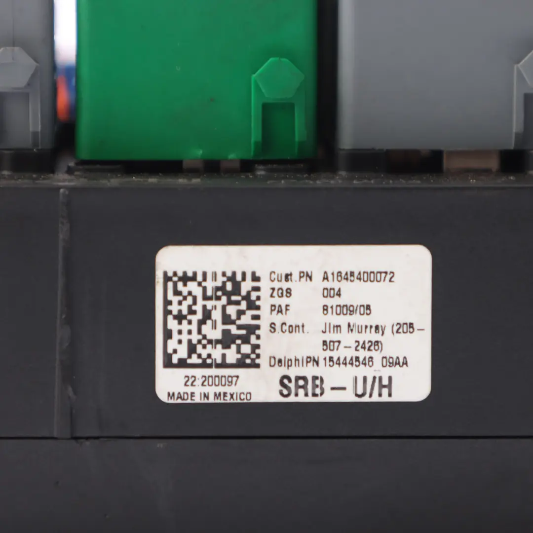 Mercedes ML W164 Front Fuse Box SAM Relay Control Unit Module - SKU A1645400072 - Part number A1645400072