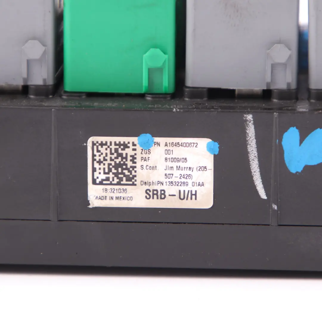 Caja Fusibles Módulo Relé Módulo Unidad Frontal para Mercedes W164 con número de pieza A1645400672 Mercedes W164 Caja Fusibles Módulo Relé Módulo Unidad Frontal - SKU A1645400672 - Número de pieza A1645400672