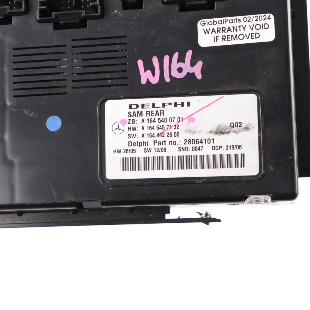 Mercedes ML W164 Caja de fusibles unidad control módulo SAM trasero - SKU A1645400701 - Número de pieza A1645400701