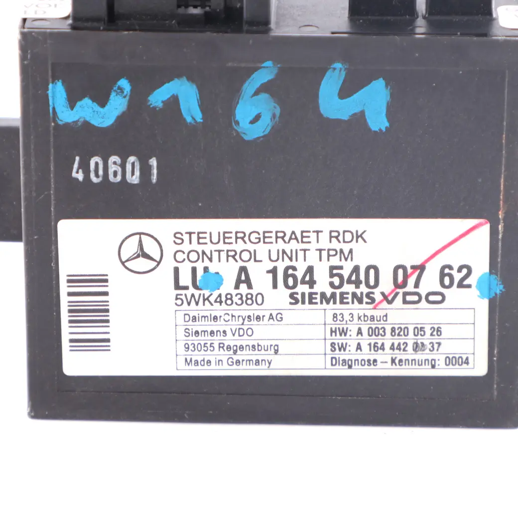 Moniteur pression pneus Module contrôle pour Mercedes W164 W211 C219 à propos du numéro de pièce A1645400762 Mercedes W164 W211 C219 Moniteur pression pneus Module contrôle - SKU A1645400762 - Numéro de pièce A1645400762