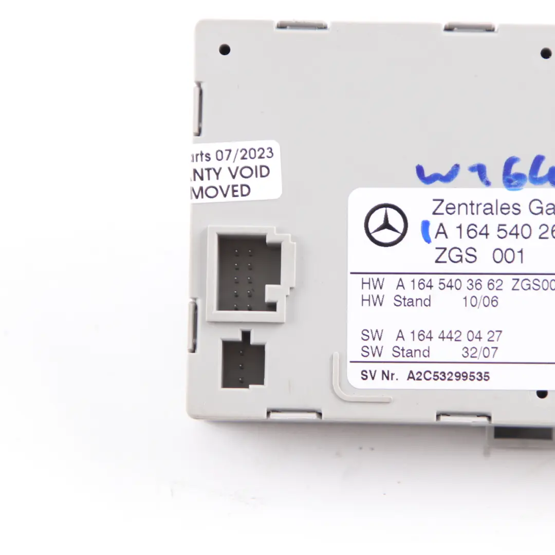 Módulo de unidad control puerta enlace ECU para Mercedes W164 con número de pieza A1645402601 Mercedes W164 Módulo de unidad control puerta enlace ECU - SKU A1645402601 - Número de pieza A1645402601