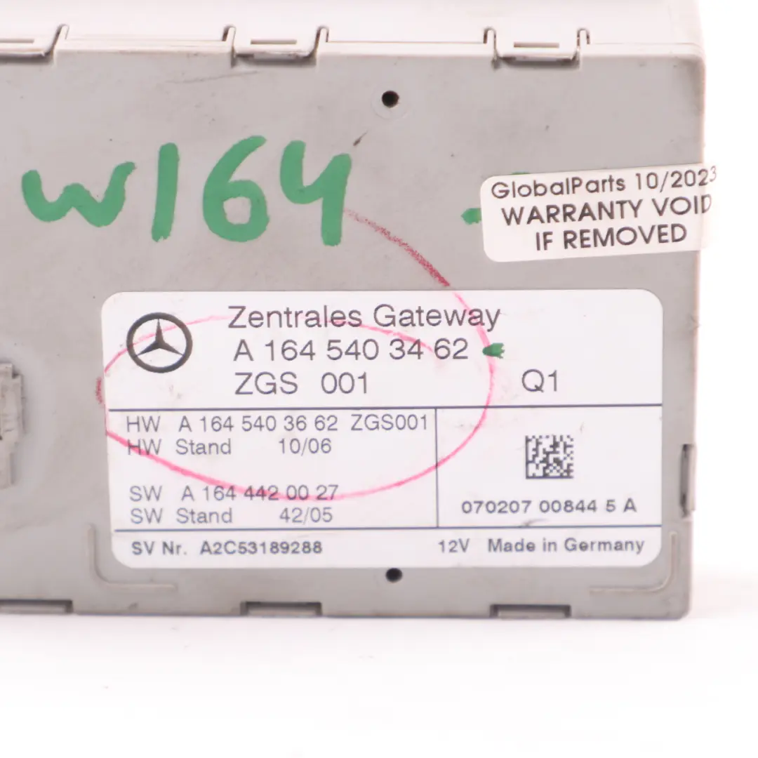 Gateway Control Unit Gateway Module ECU to Mercedes W164 with Part number A1645403462 Mercedes W164 Gateway Control Unit Gateway Module ECU - SKU A1645403462 - Part number A1645403462