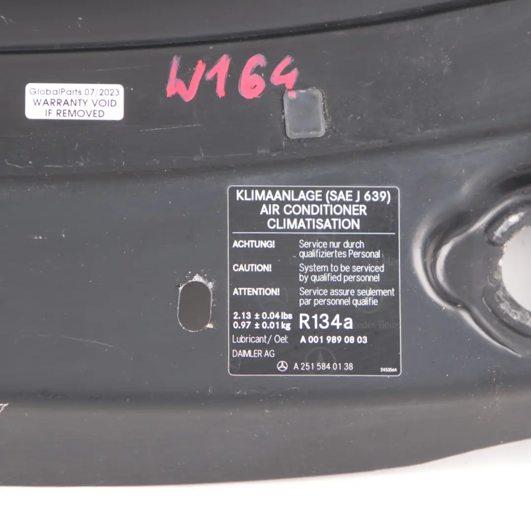 Panel Delantero Radiador Viga Carenado Portador para Mercedes W164 con número de pieza A1646200486 Mercedes W164 Panel Delantero Radiador Viga Carenado Portador - SKU A1646200486 - Número de pieza A1646200486