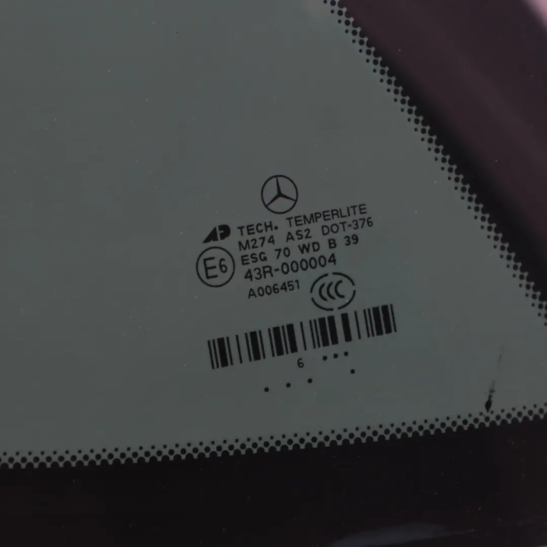 Mercedes ML W164 Window Quarter Glass Rear Left N/S AS2 - SKU A1646701711 - Part number A1646701711