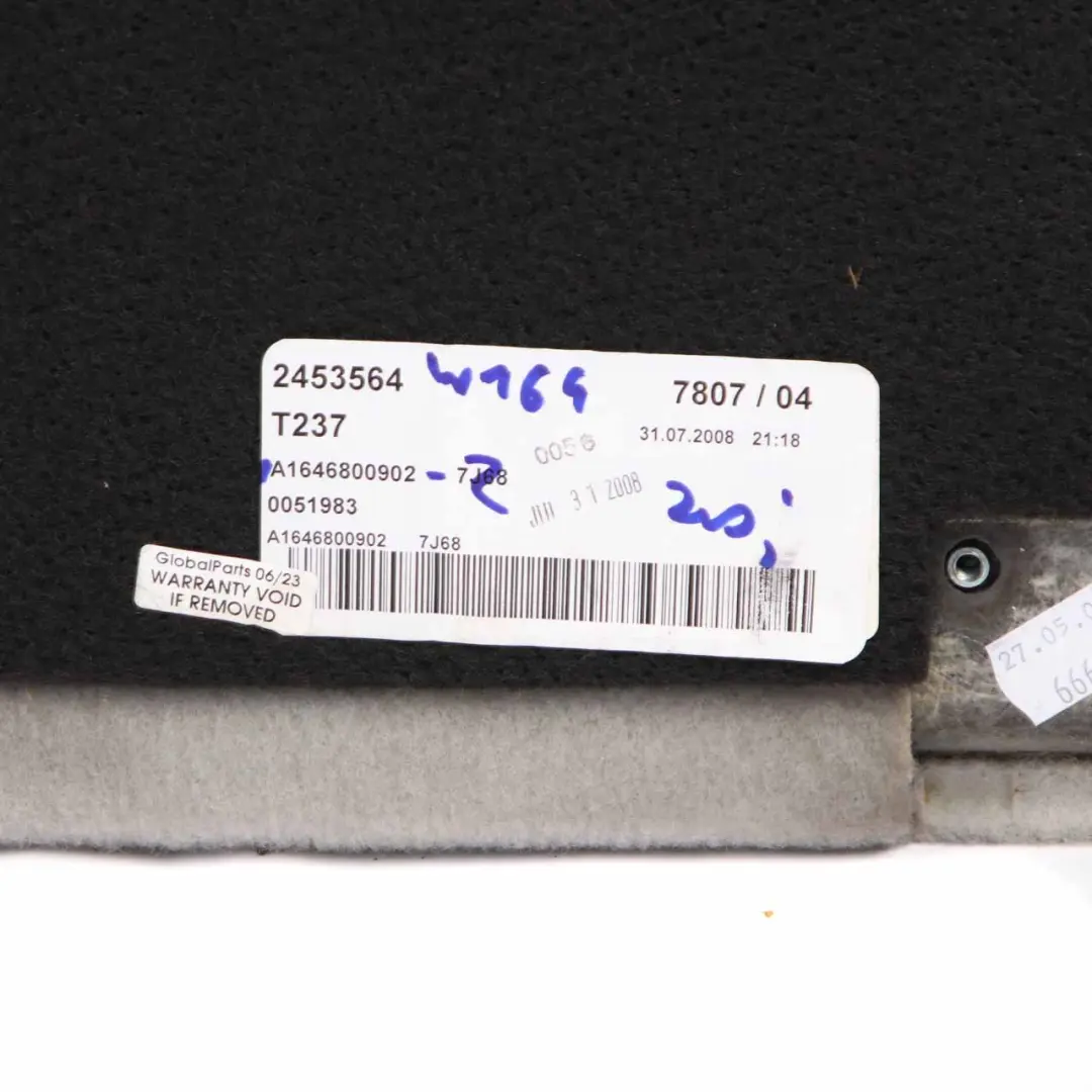 Mercedes W164 Couvre-Plancher L'espace De Chargement Du Coffre Gris - SKU A1646800902-2 - Numéro de pièce A1646800902