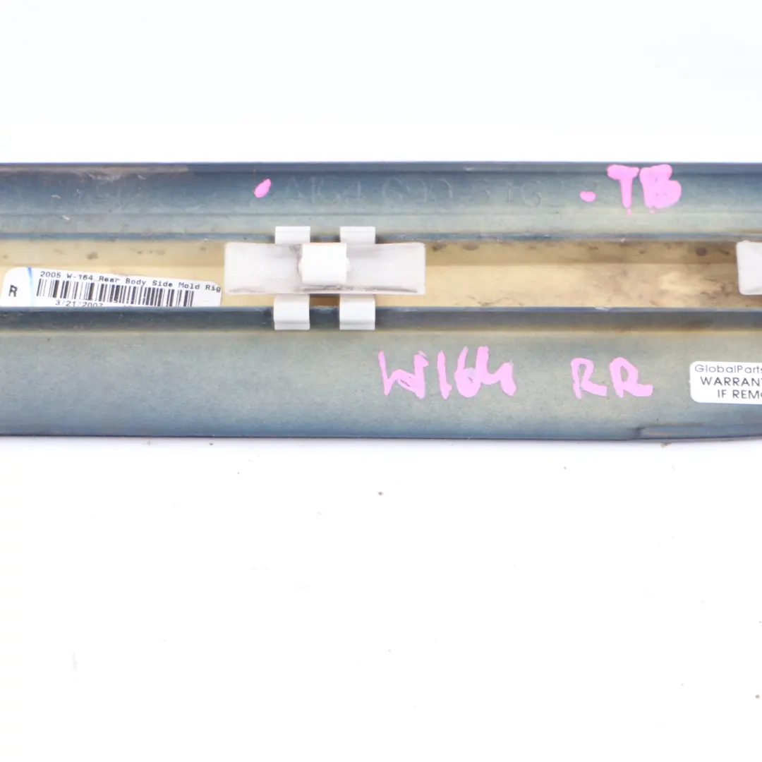 Door Trim Rear Right O/S Moulding Strip Tanzanite Blue - 359 to Mercedes ML W164 with Part number A1646905462 Mercedes ML W164 Door Trim Rear Right O/S Moulding Strip Tanzanite Blue - 359 - SKU A1646905462-TB - Part number A1646905462