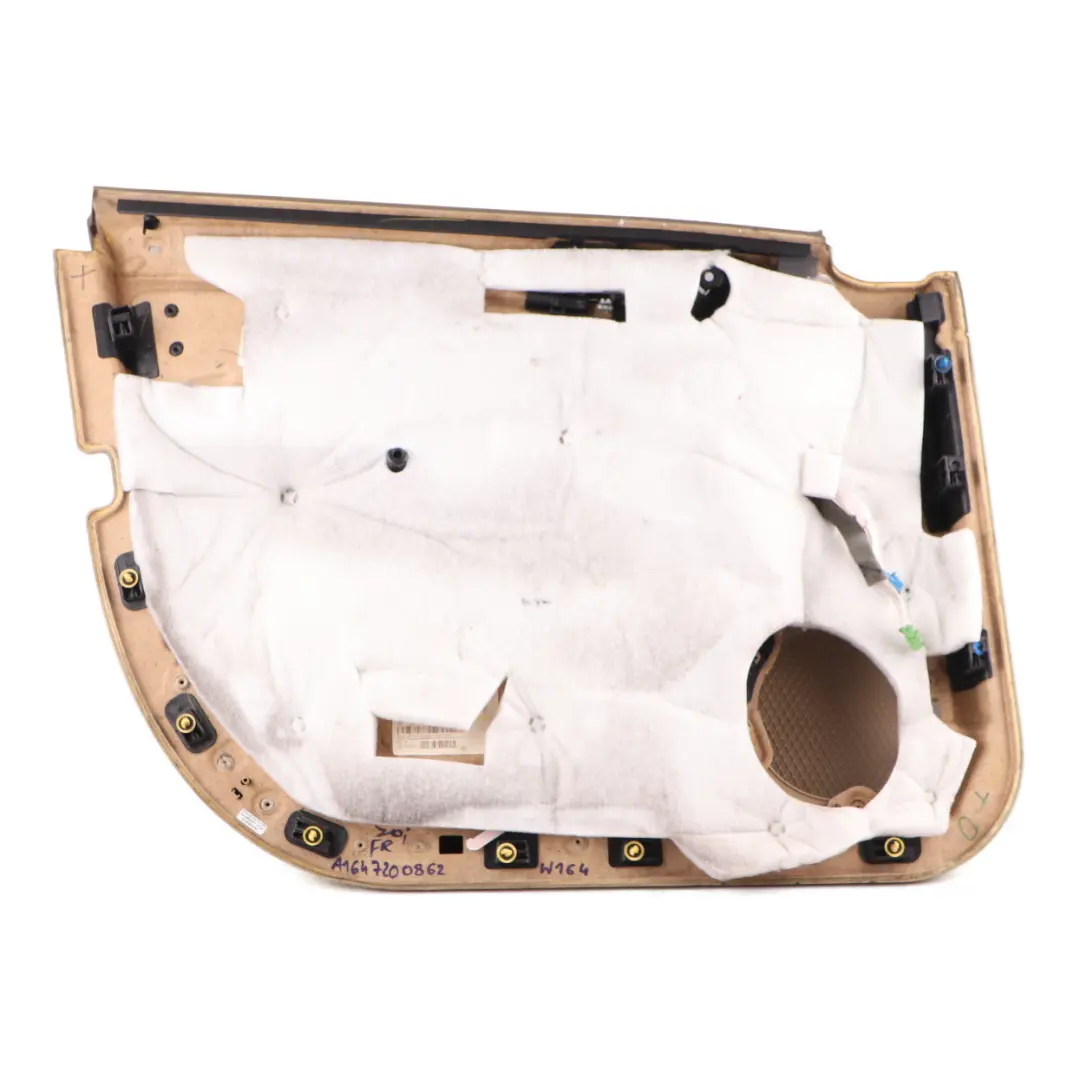 Door Card Front Right O/S Trim Cover Panelling Leather Brown to Mercedes ML W164 with Part number A1647200862 Mercedes ML W164 Door Card Front Right O/S Trim Cover Panelling Leather Brown - SKU A1647200862 - Part number A1647200862