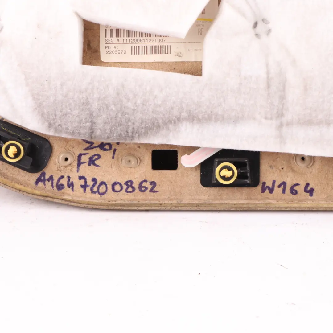 Door Card Front Right O/S Trim Cover Panelling Leather Brown to Mercedes ML W164 with Part number A1647200862 Mercedes ML W164 Door Card Front Right O/S Trim Cover Panelling Leather Brown - SKU A1647200862 - Part number A1647200862