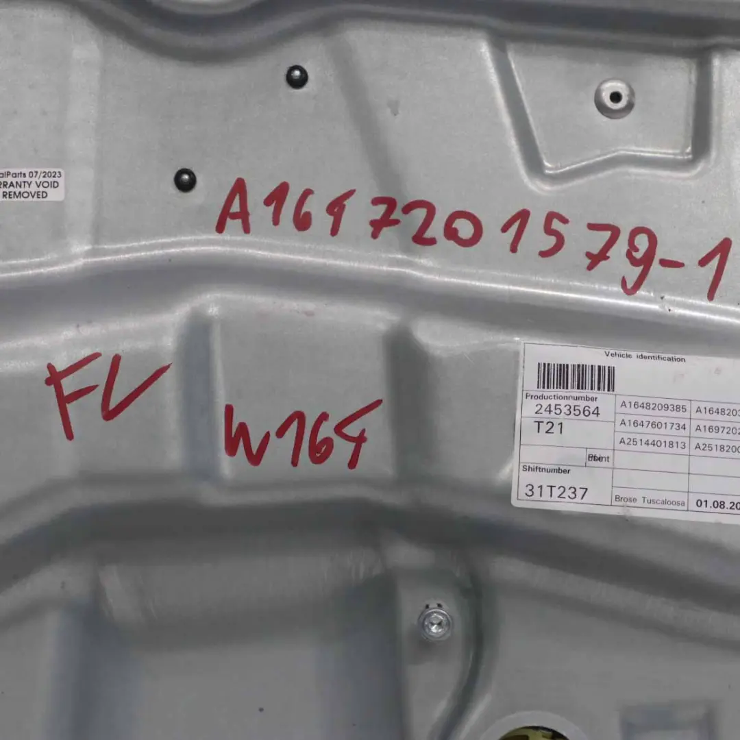 Mercedes W164 Alzacristalli Porta anteriore sinistra Alzacristalli - SKU A1647201579-1 - Numero di parte A1647201579