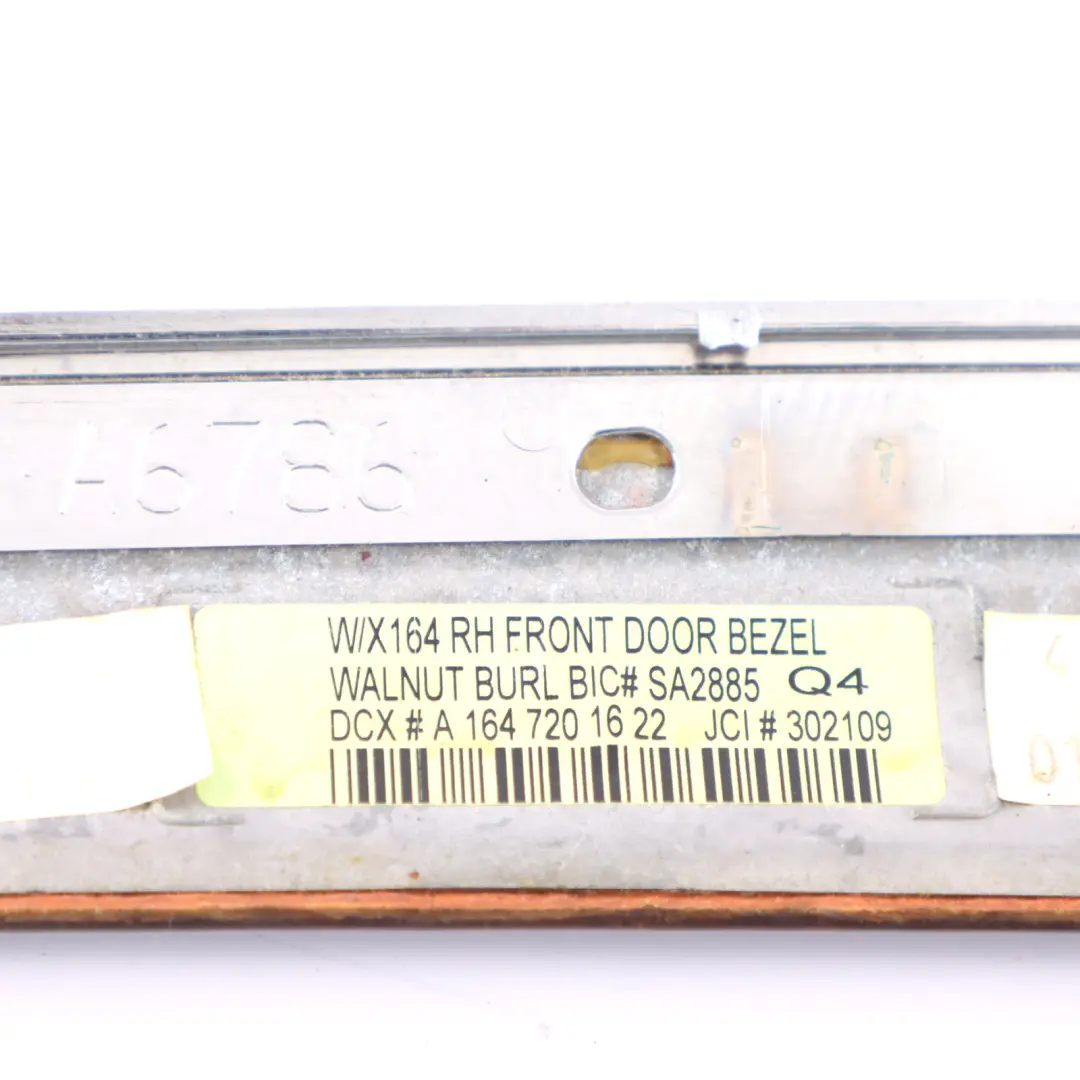  Trim Mercedes W164 Front Door Card Right O/S Strip Burr Walnut Wood - SKU A1647201622-1 - Part number A1647201622