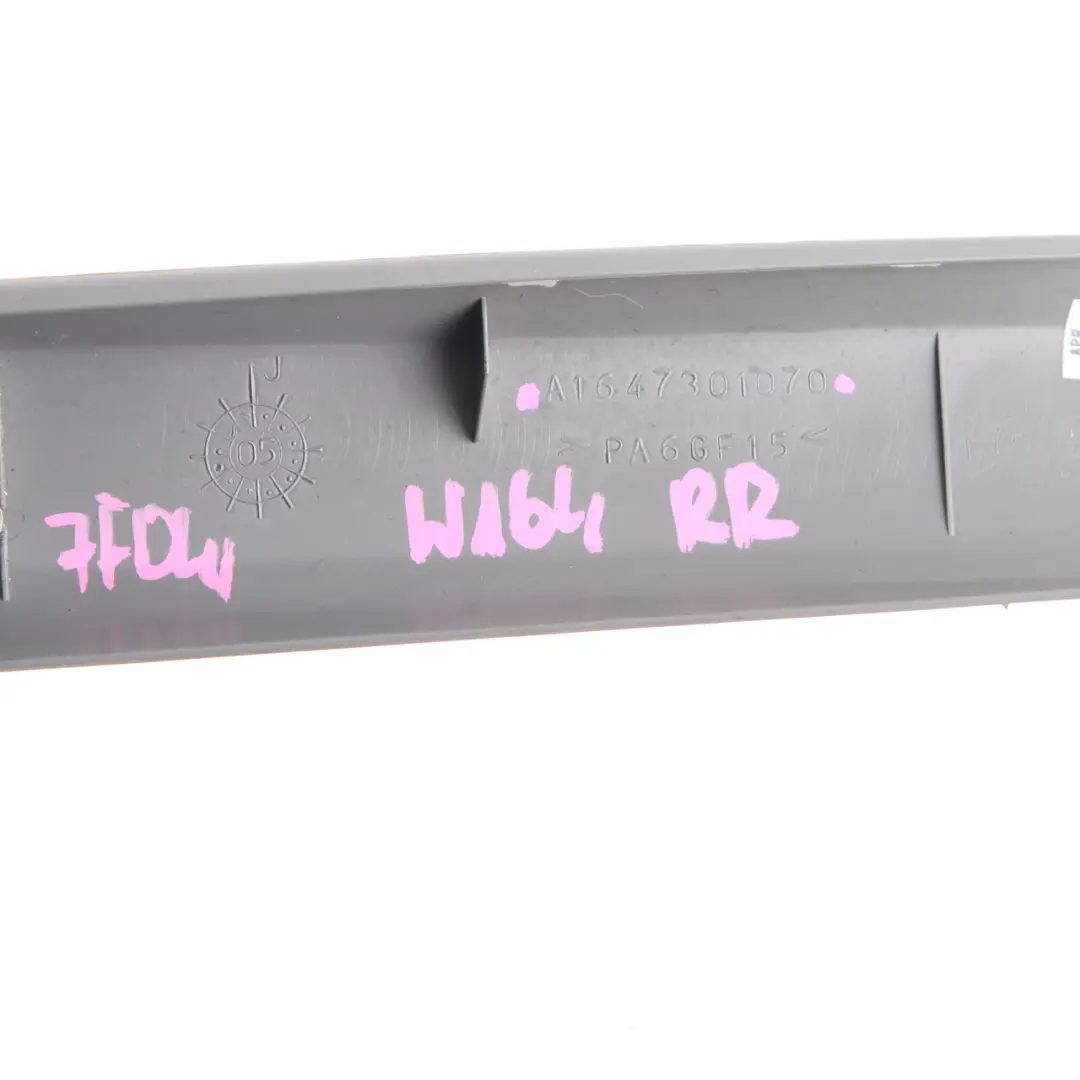 Door Window Frame Trim Cover Rear Right O/S Grey to Mercedes ML W164 with Part number A1647301070 Mercedes ML W164 Door Window Frame Trim Cover Rear Right O/S Grey - SKU A1647301070 - Part number A1647301070