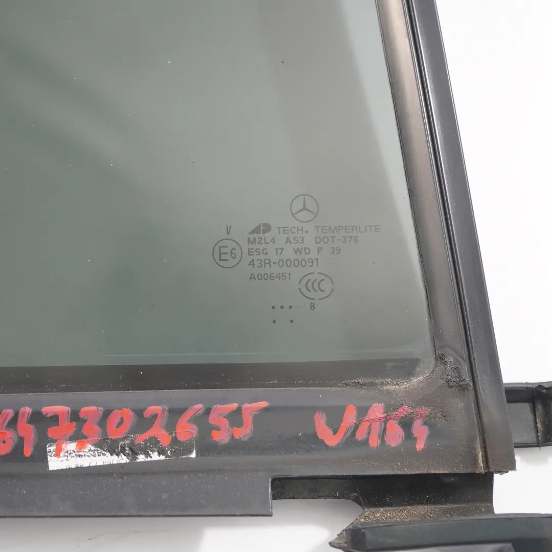 Mercedes W164 Window Glass Rear Right O/S Door Triangle Tinted AS3 - SKU A1647302655 - Part number A1647302655