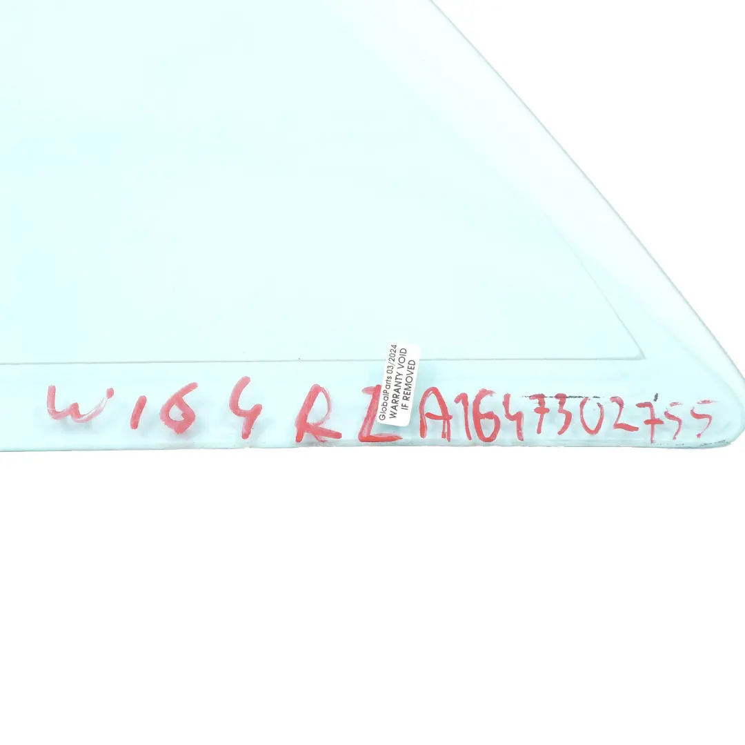 Door Window Glass Quarter Blue Left N/S AS2 A1647302855 to Mercedes W164 Rear with Part number A1647302555 Mercedes W164 Rear Door Window Glass Quarter Blue Left N/S AS2 A1647302855 - SKU A1647302755 - Part number A1647302555