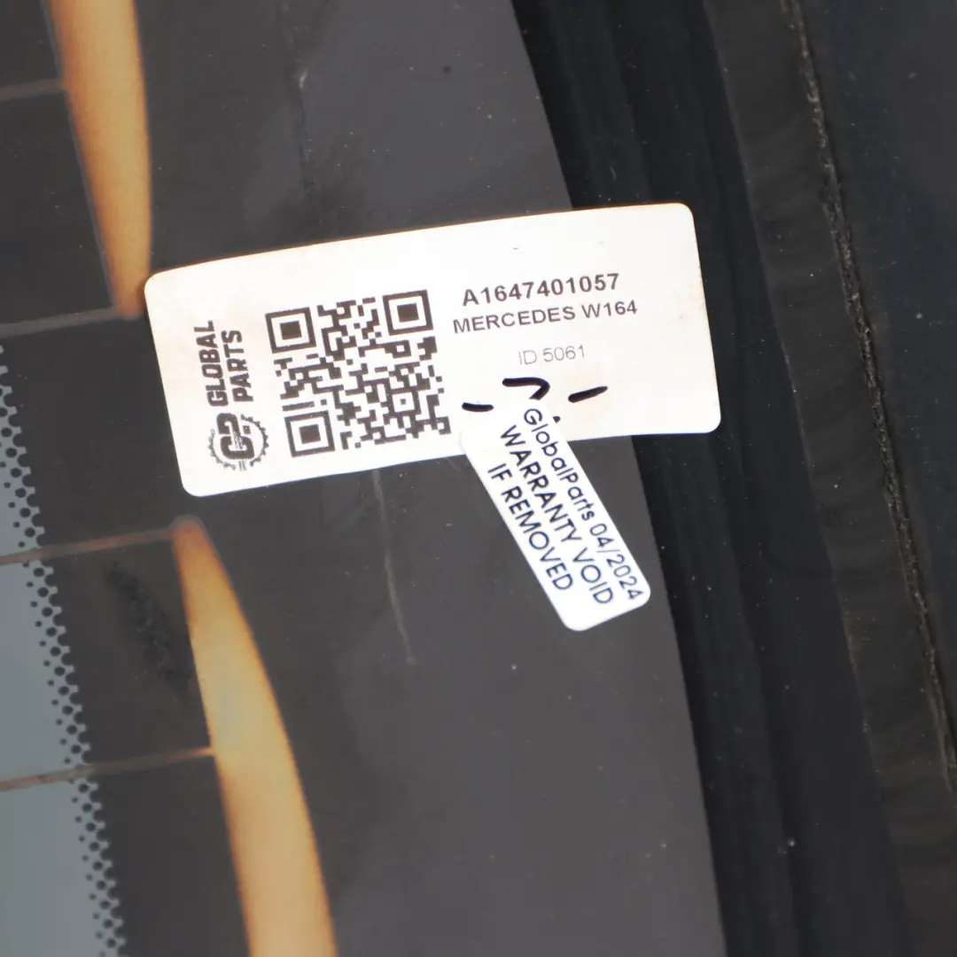 Window Trunk Tailgate Glass Glazing AS3 to Mercedes ML W164 Rear with Part number A1647401057 Mercedes ML W164 Rear Window Trunk Tailgate Glass Glazing AS3 - SKU A1647401057 - Part number A1647401057