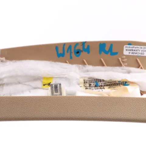 Trunk Lid Inner Trim Rear Left N/S Cover Buckskin Beige to Mercedes ML W164 with Part number A1647402470 Mercedes ML W164 Trunk Lid Inner Trim Rear Left N/S Cover Buckskin Beige - SKU A1647402370-2 - Part number A1647402470