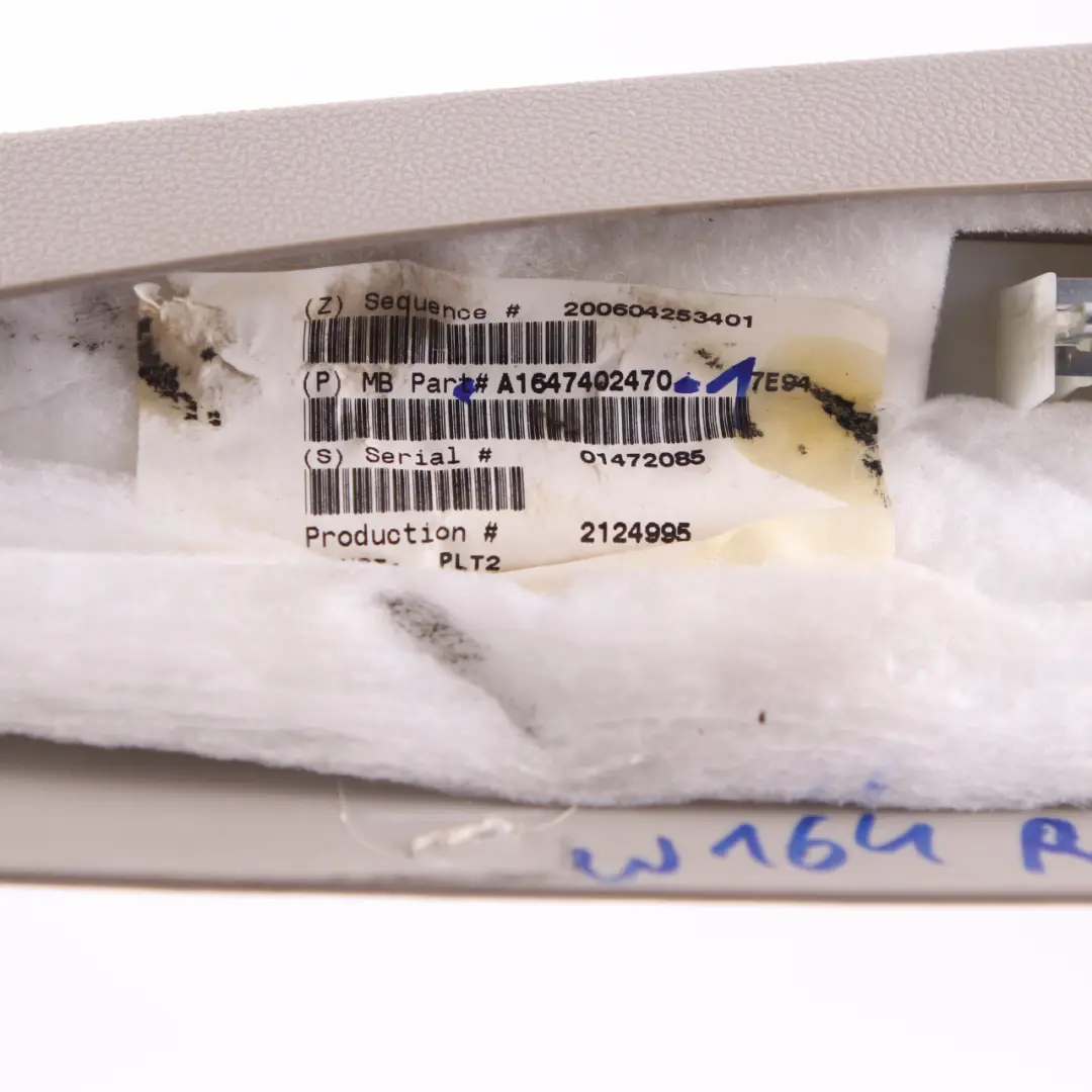Mercedes ML W164 Kofferraumdeckel Verkleidung Hinten Rechts Abdeckung Grau - SKU A1647402470-1 - Teilenummer A1647402470