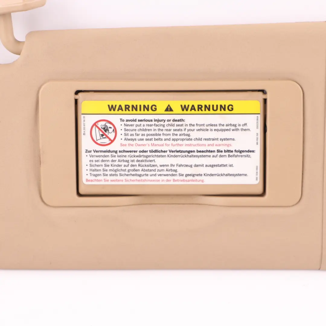 Sun Visor Cover Mirror Trim Left N/S Panel Beige to Mercedes ML W164 with Part number A1648102310 Mercedes ML W164 Sun Visor Cover Mirror Trim Left N/S Panel Beige - SKU A1648102310-2 - Part number A1648102310