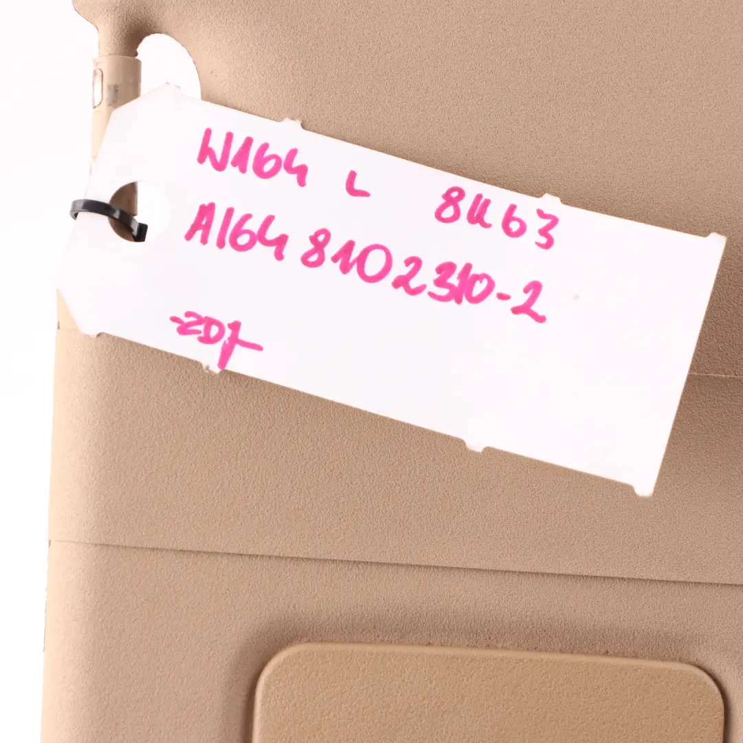 Sun Visor Cover Mirror Trim Left N/S Panel Beige to Mercedes ML W164 with Part number A1648102310 Mercedes ML W164 Sun Visor Cover Mirror Trim Left N/S Panel Beige - SKU A1648102310-2 - Part number A1648102310
