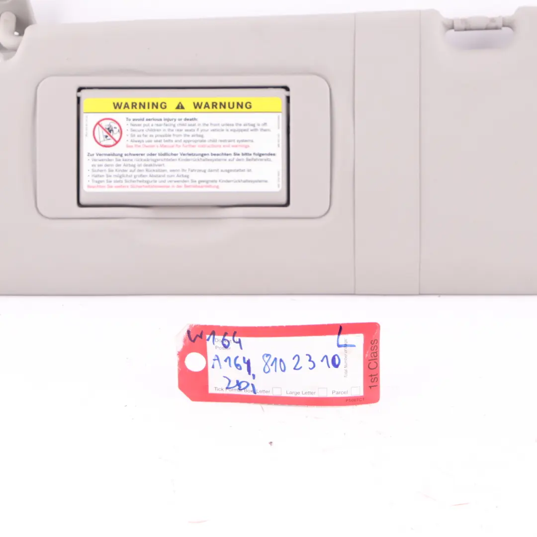 pare soleil rétroviseur gauche panneau gris pour Mercedes ML W164 à propos du numéro de pièce A1648102310 Mercedes ML W164 pare soleil rétroviseur gauche panneau gris - SKU A1648102310 - Numéro de pièce A1648102310