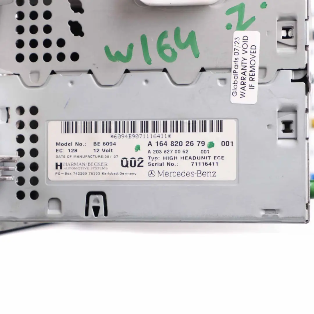 Mercedes ML W164 Radio Player Audio Stereo CD Player Head Unit - SKU A1648202679 - Part number A1648202679