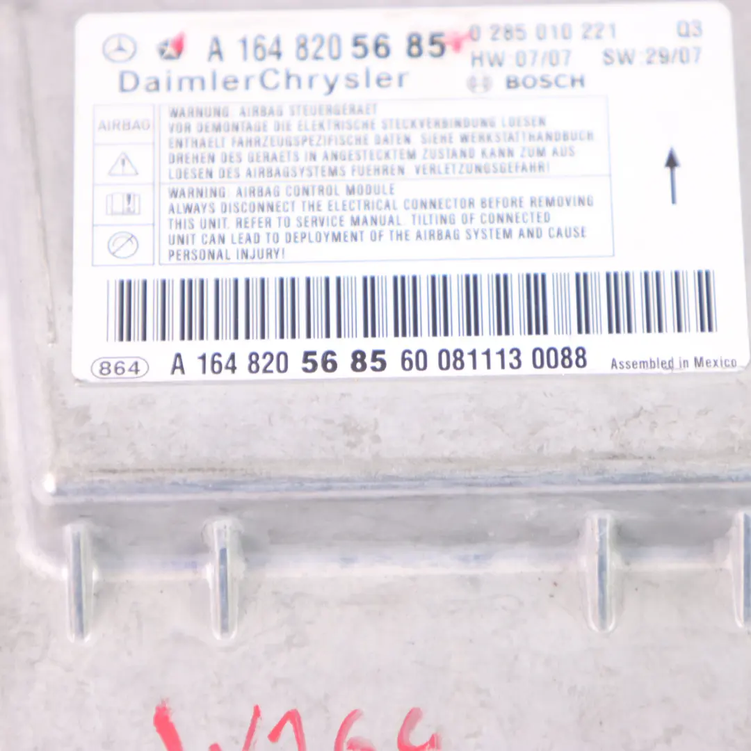  Module Air Mercedes ML W164 W251 SRS Unité de contrôle ECU - SKU A1648205685 - Numéro de pièce A1648205685