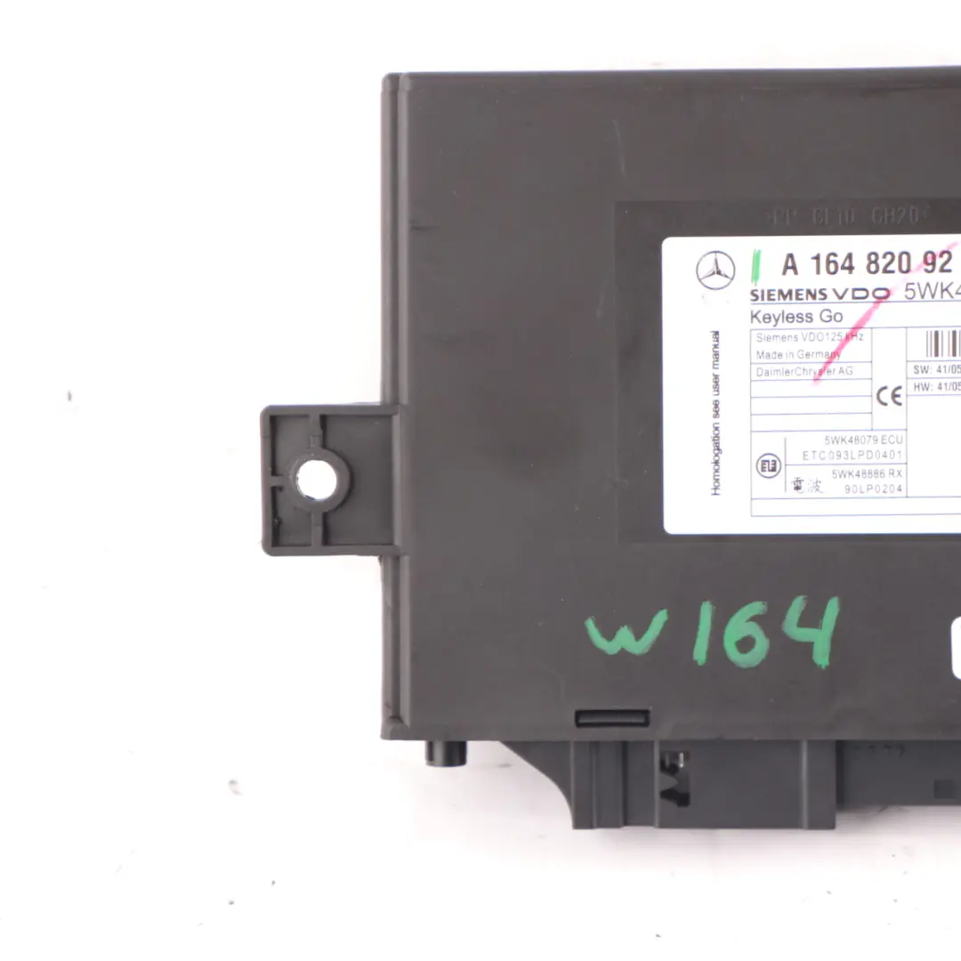 Keyless Go Module Mercedes W164 ECU Door Lock Control Unit to  with Part number A1648206185  Keyless Go Module Mercedes W164 ECU Door Lock Control Unit - SKU A1648206185 - Part number A1648206185