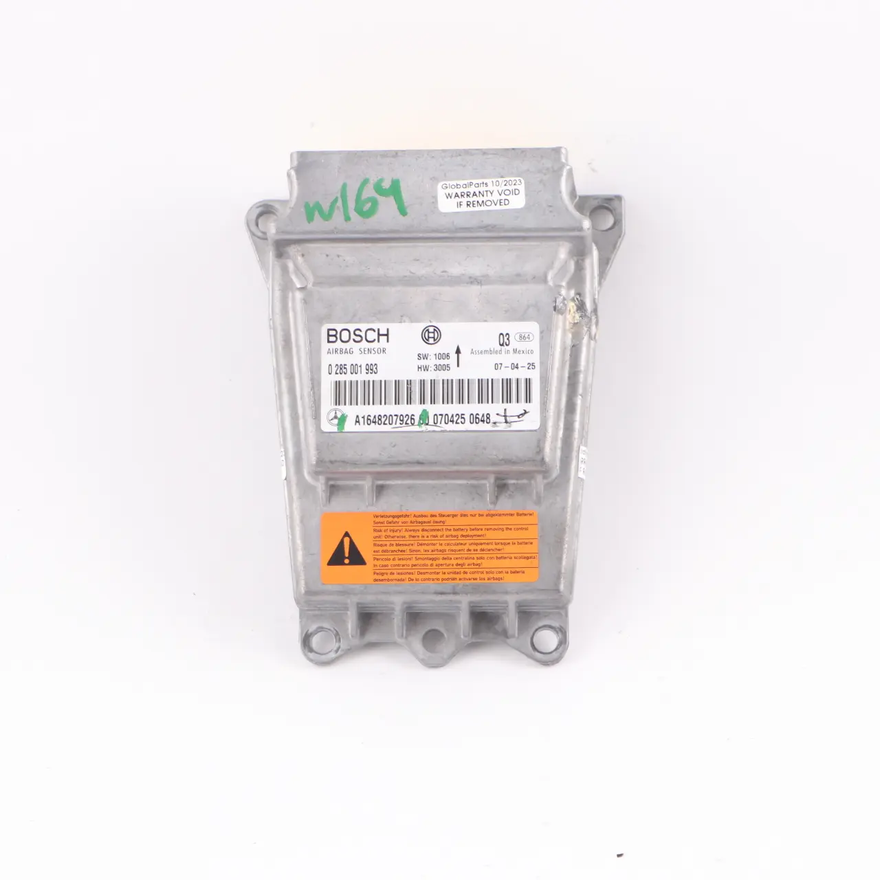 Mercedes ML W164 Modulo Aria SRS Unità Di Controllo ECU A1648207926