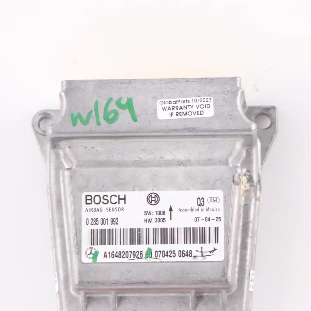 Modulo Aria SRS Unità Di Controllo ECU per Mercedes ML W164 con numero di parte A1648207926 Mercedes ML W164 Modulo Aria SRS Unità Di Controllo ECU - SKU A1648207926 - Numero di parte A1648207926