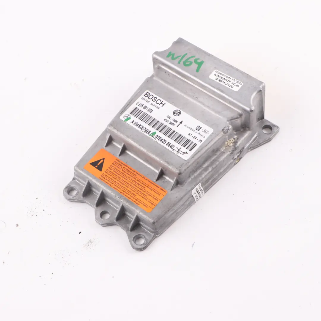 Modulo Aria SRS Unità Di Controllo ECU per Mercedes ML W164 con numero di parte A1648207926 Mercedes ML W164 Modulo Aria SRS Unità Di Controllo ECU - SKU A1648207926 - Numero di parte A1648207926