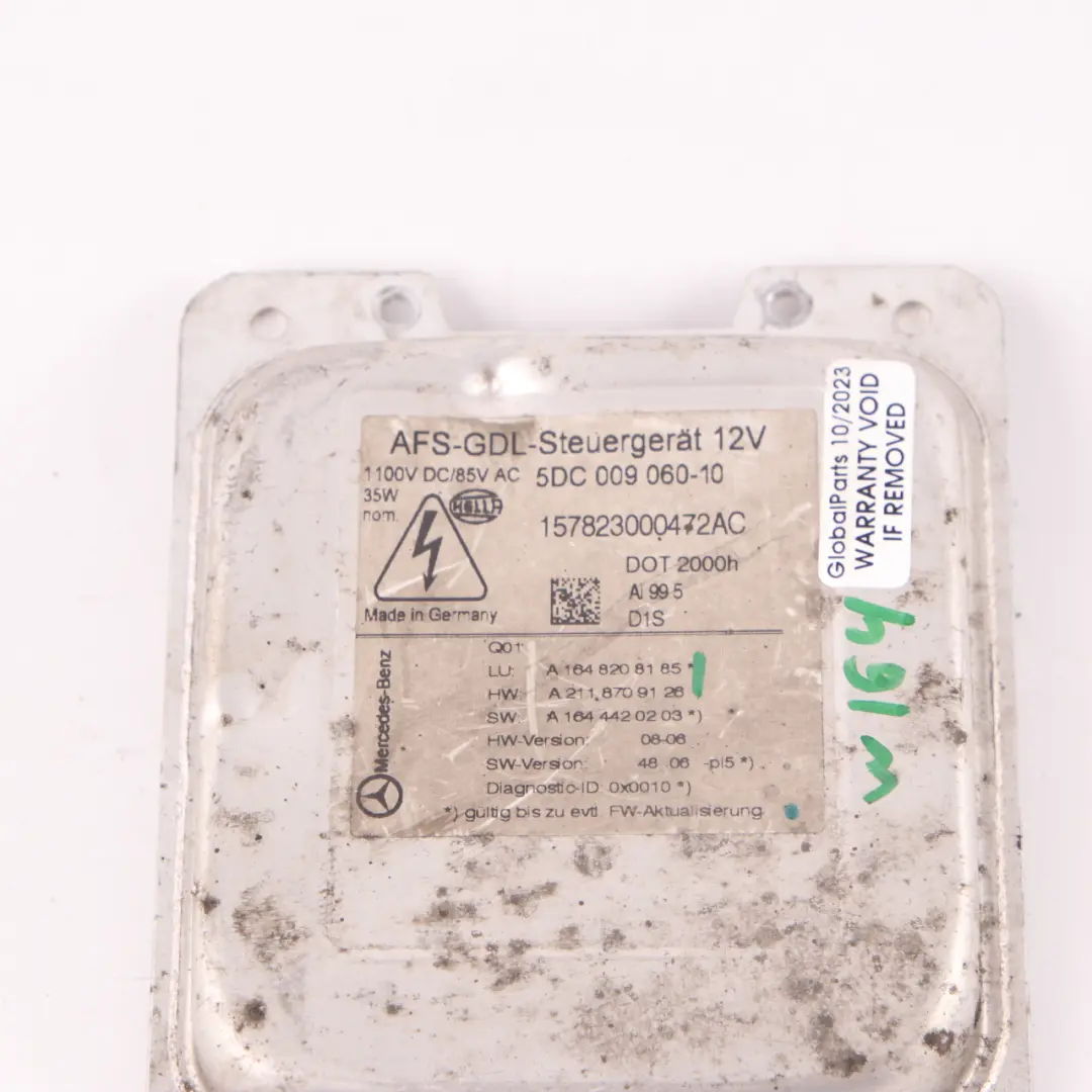 Control Unit Headlight Ballast Module Hella to Mercedes ML W164 Xenon with Part number A1648208185 Mercedes ML W164 Xenon Control Unit Headlight Ballast Module Hella - SKU A1648208185 - Part number A1648208185
