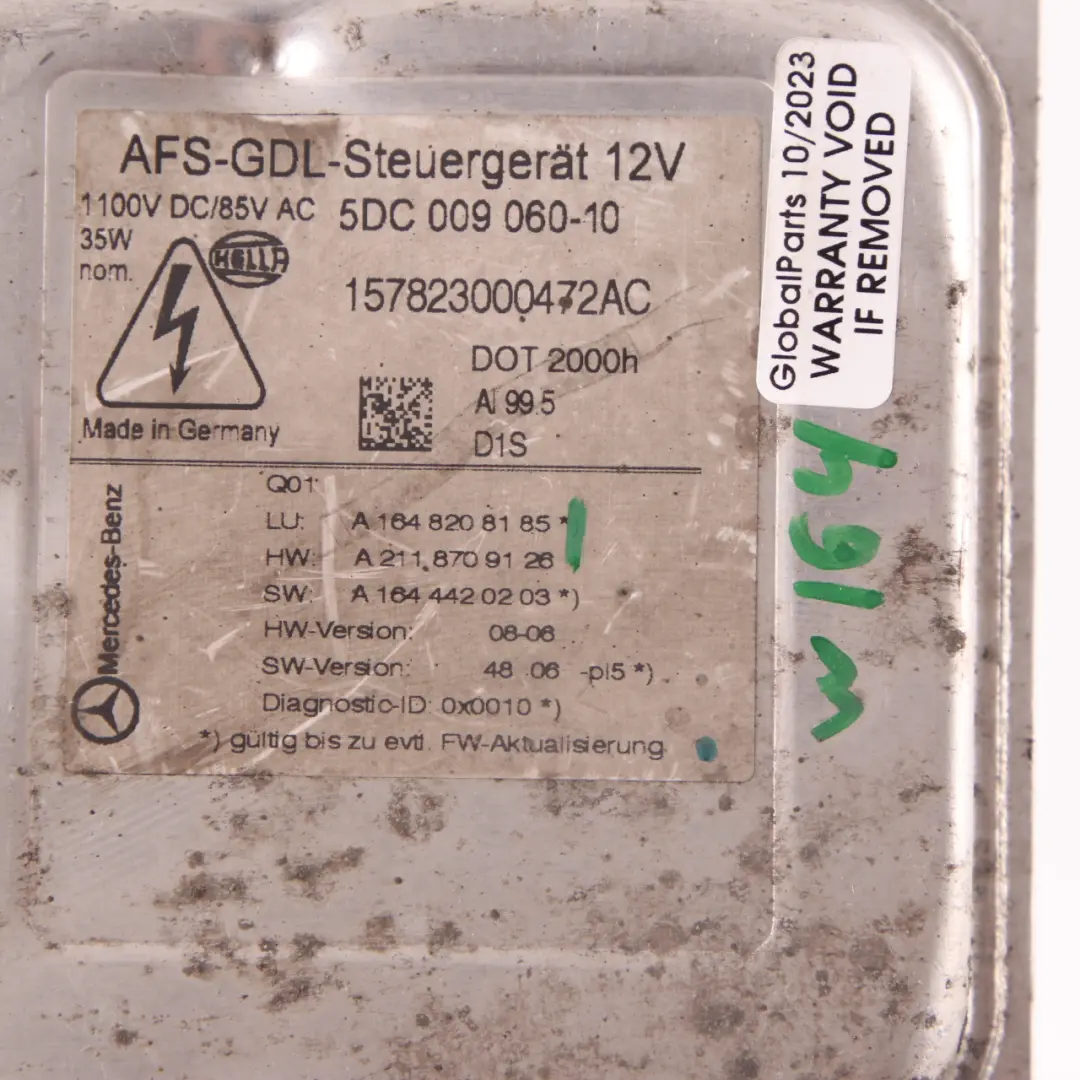 Steuergerät Scheinwerfer Vorschaltgerät Modul für Mercedes ML W164 Xenon mit Teilenummer A1648208185 Mercedes ML W164 Xenon Steuergerät Scheinwerfer Vorschaltgerät Modul - SKU A1648208185 - Teilenummer A1648208185