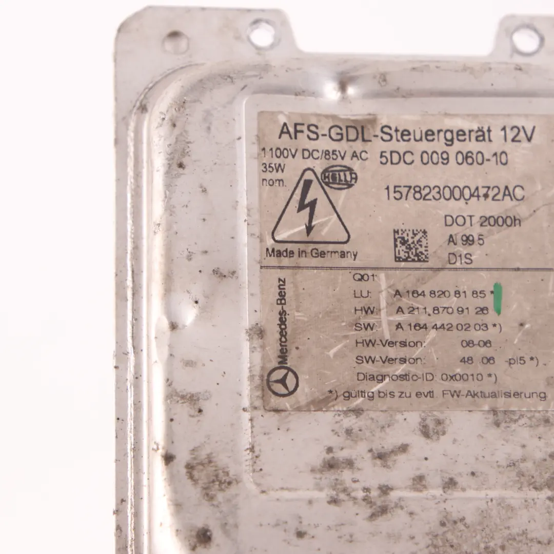 Mercedes ML W164 Unità controllo Xenon Modulo reattore fari Hella - SKU A1648208185 - Numero di parte A1648208185