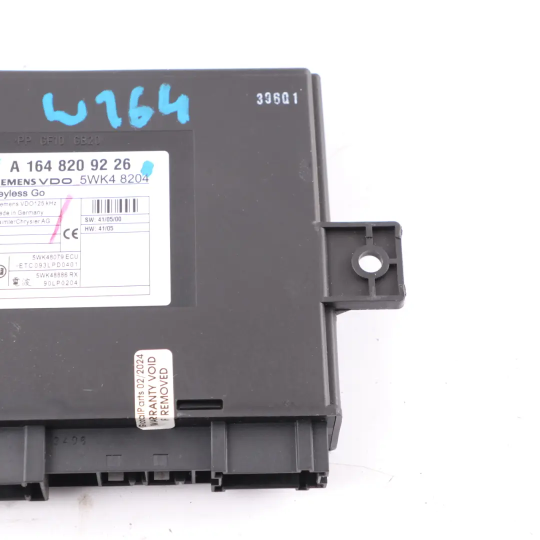 Module Keyless Go Calculateur Contrôle Serrure pour Mercedes ML W164 à propos du numéro de pièce A1648209226 Mercedes ML W164 Module Keyless Go Calculateur Contrôle Serrure - SKU A1648209226 - Numéro de pièce A1648209226