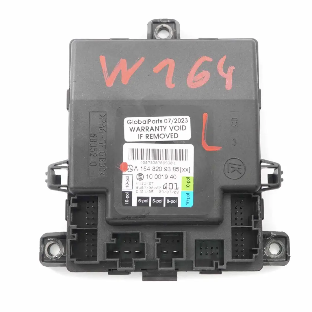 Door Module Front Left N/S Control Unit Module to Mercedes ML W164 with Part number A1648209385 Mercedes ML W164 Door Module Front Left N/S Control Unit Module - SKU A1648209385 - Part number A1648209385