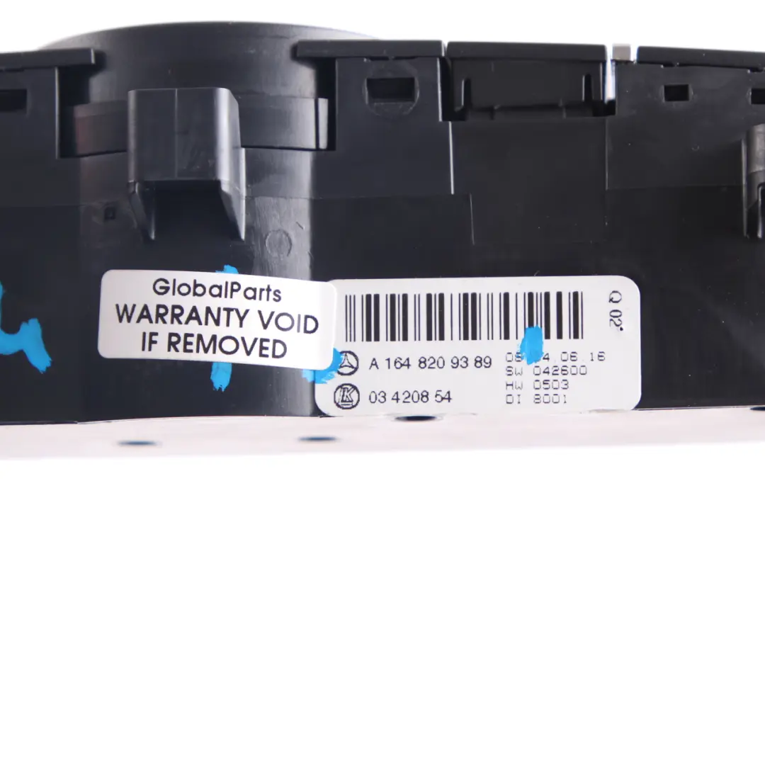 Mercedes ML W164 AC Climatizador Control Panel Interruptor Trasero - SKU A1648209389 - Número de pieza A1648209389