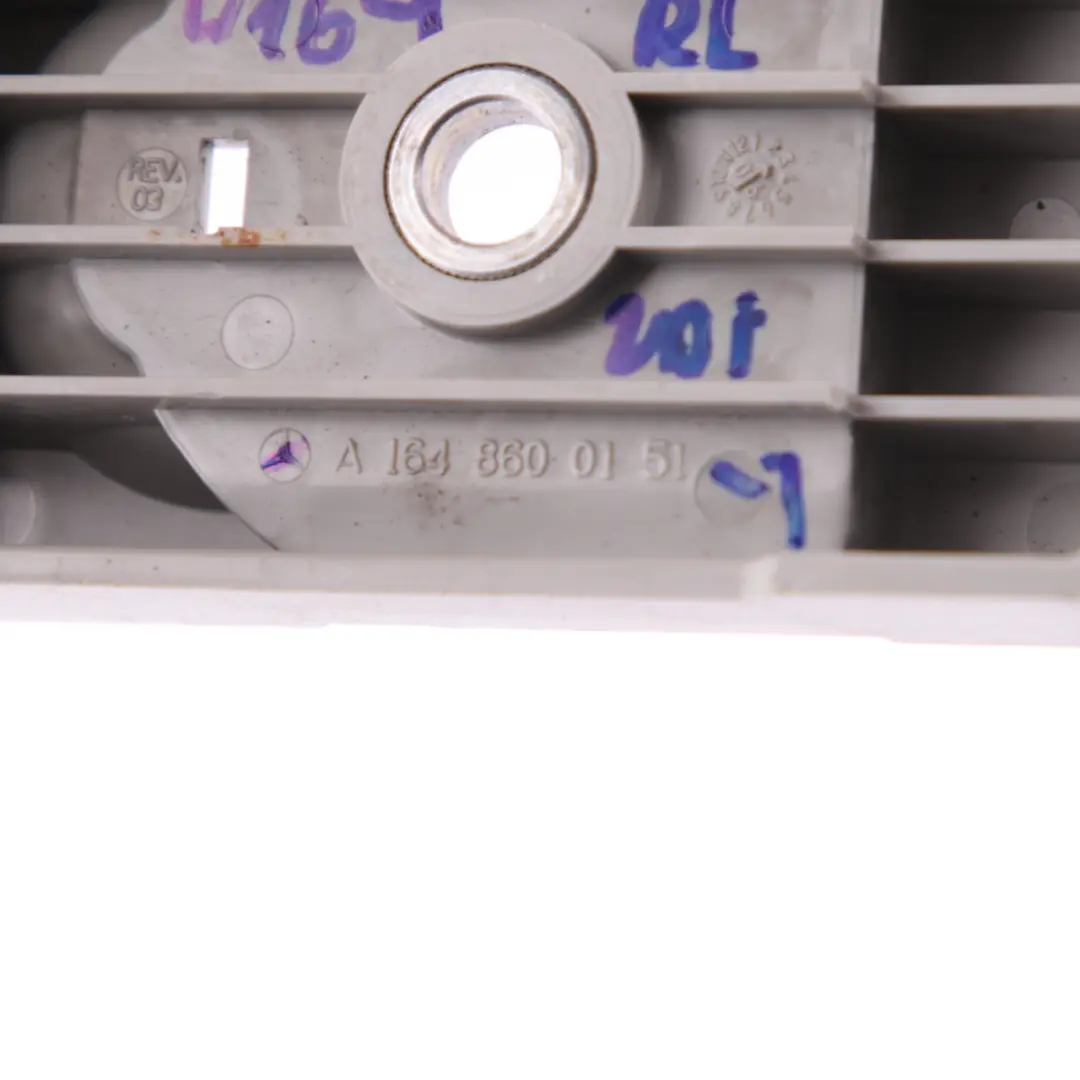 Boot Anchor Rear Left N/S Hook Bracket Grey to Mercedes ML W164 with Part number A1648600151 Mercedes ML W164 Boot Anchor Rear Left N/S Hook Bracket Grey - SKU A1648600151-1 - Part number A1648600151