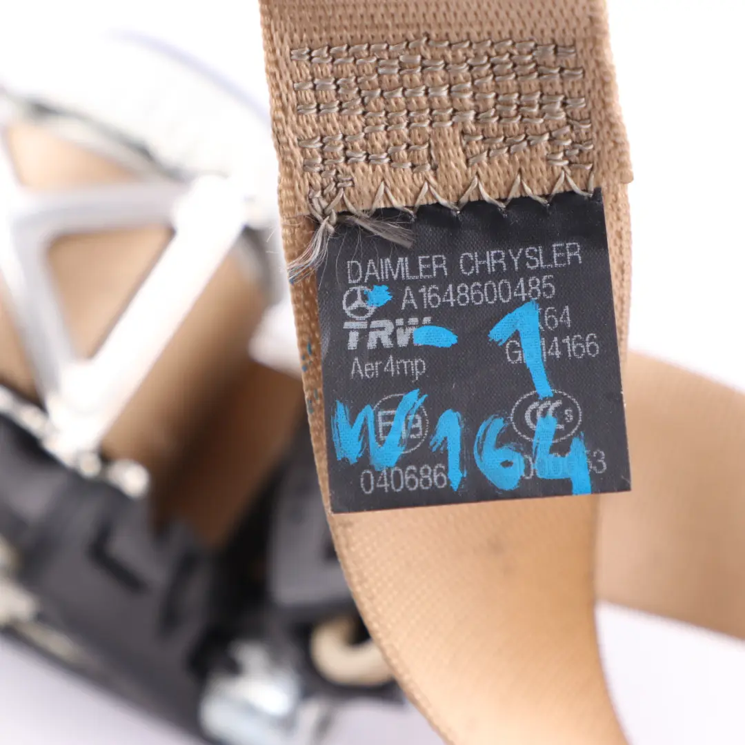 Mercedes ML W164 Seat Belt Rear Right O/S Upper Belt Beige - SKU A1648600485-1 - Part number A1648600485
