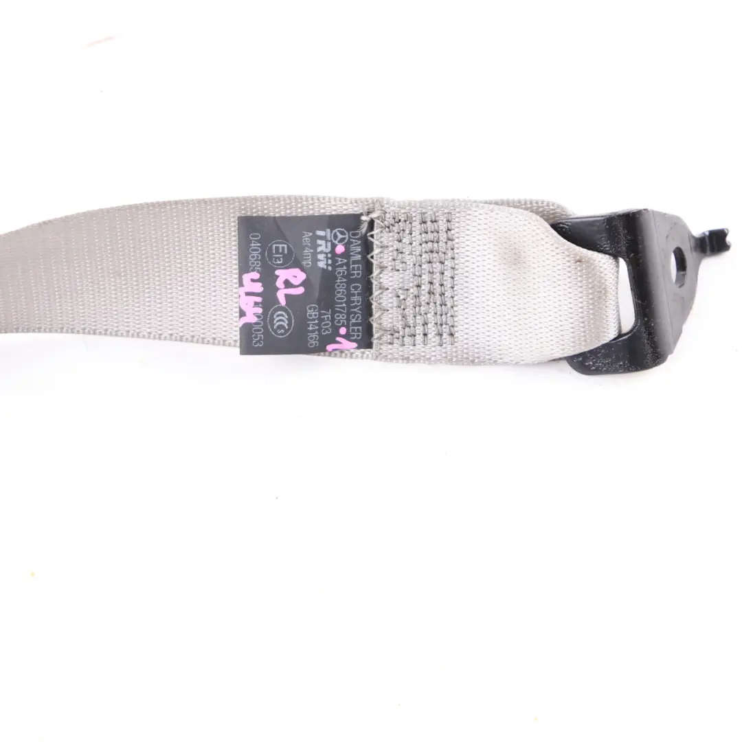 Belt Rear Left N/S Safety Belt Grey to Mercedes ML W164 Seat with Part number A1648601785 Mercedes ML W164 Seat Belt Rear Left N/S Safety Belt Grey - SKU A1648601785-1 - Part number A1648601785
