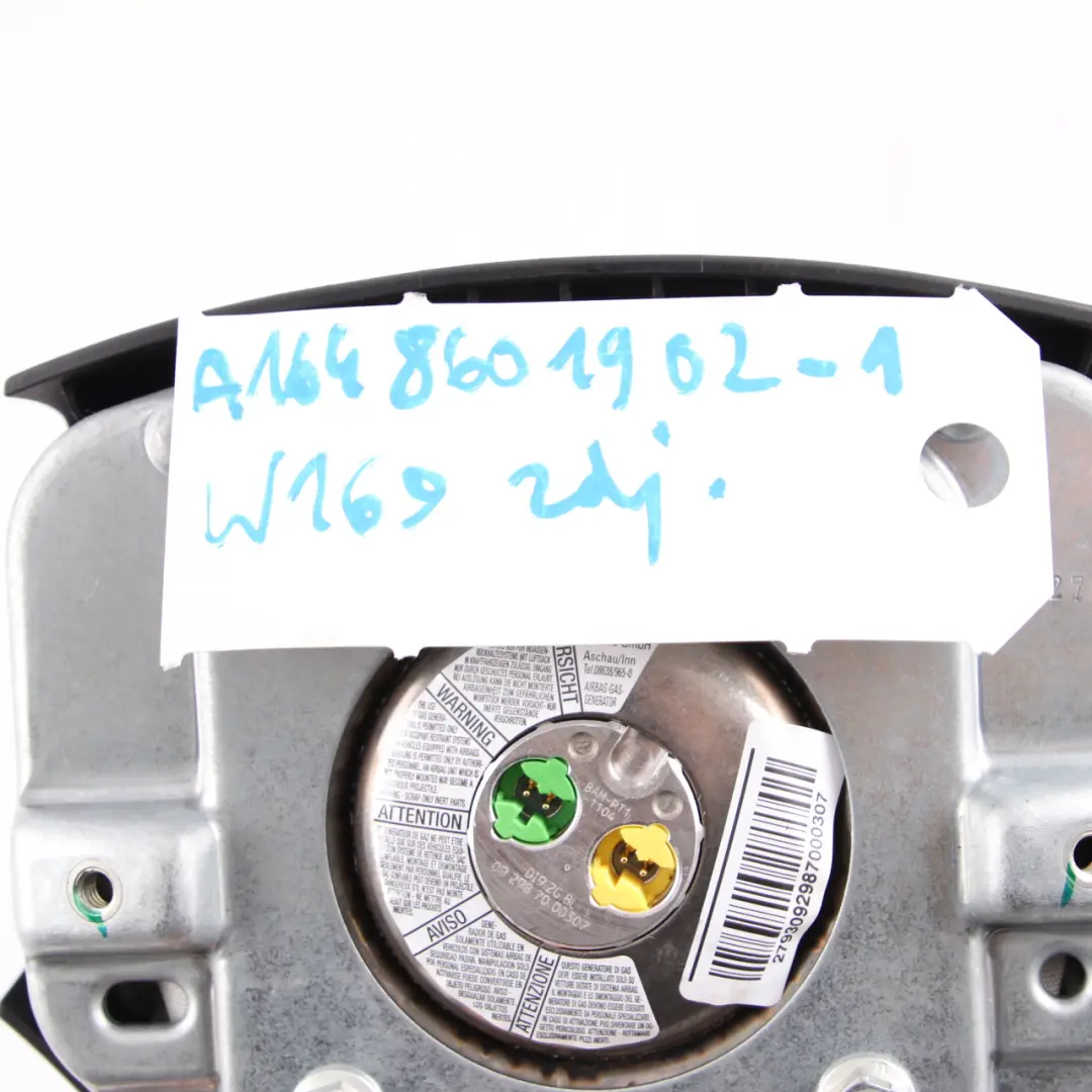 Mercedes W245 Steering Wheel Air Module Bag Driver's Side Black - SKU A1648601902-1 - Part number A1648601902