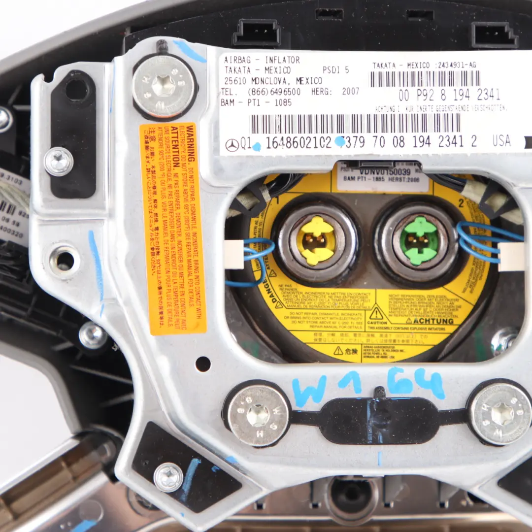 Steering Wheel Air Bag Driver's Side Module Airbag to Mercedes ML W164 with Part number A1648602102 Mercedes ML W164 Steering Wheel Air Bag Driver's Side Module Airbag - SKU A1648602102 - Part number A1648602102