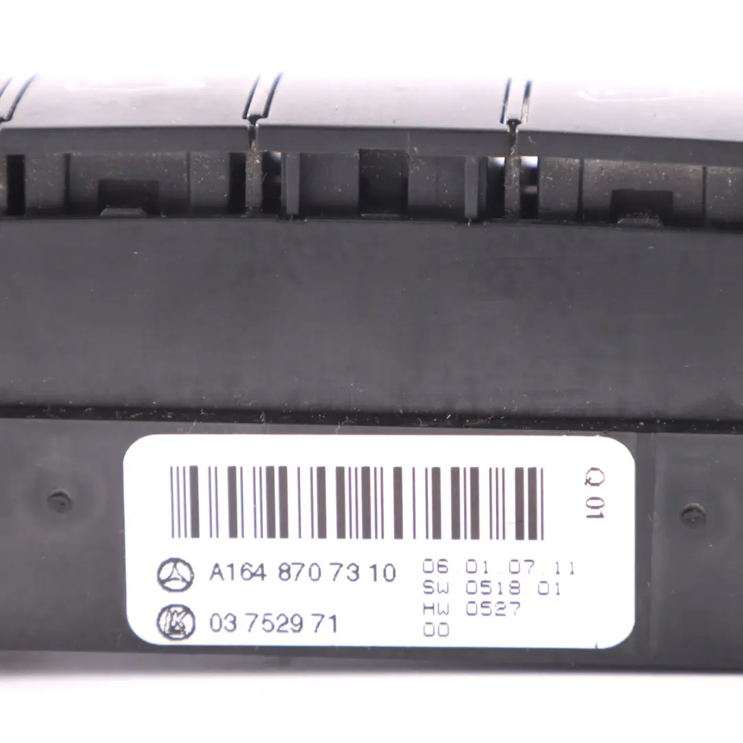 Suspension Control Switch Button Panel to Mercedes ML W164 with Part number A1648707310 Mercedes ML W164 Suspension Control Switch Button Panel - SKU A1648707310 - Part number A1648707310