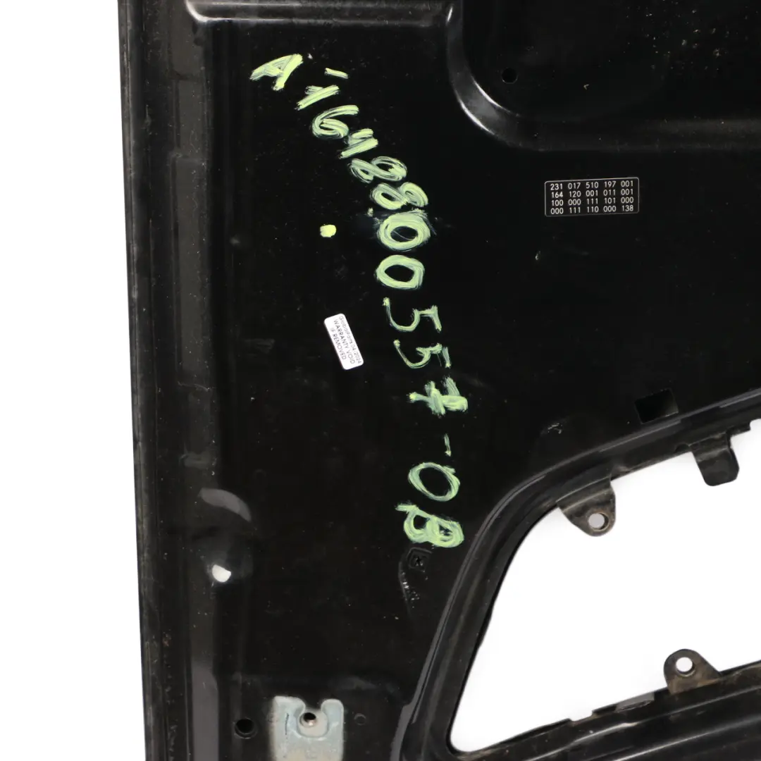 Hood Bonnet Trim Panel Obsidian Black Metallic - 197 to Mercedes ML W164 with Part number A1648800557 Mercedes ML W164 Hood Bonnet Trim Panel Obsidian Black Metallic - 197 - SKU A1648800557-OB - Part number A1648800557