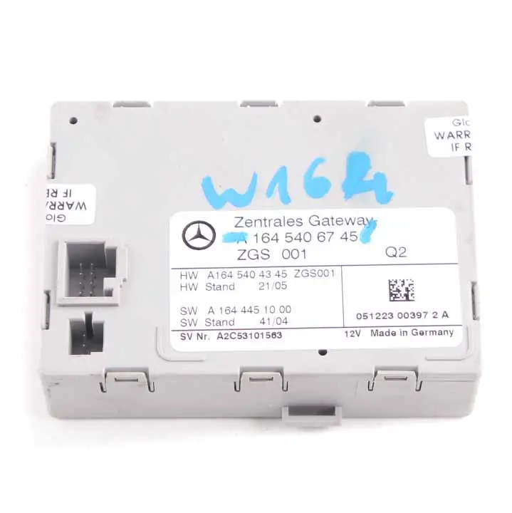 Mercedes ML W164 Gateway Control Unit Gateway Module ECU A1645406745 - SKU A1649002901 - Part number A1649002901