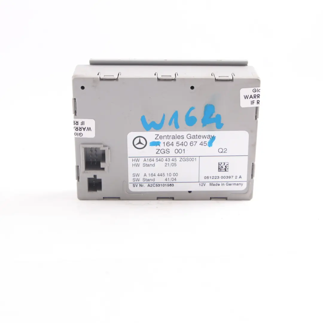 Mercedes ML W164 Gateway Control Unit Gateway Module ECU A1645406745 - SKU A1649002901 - Part number A1649002901