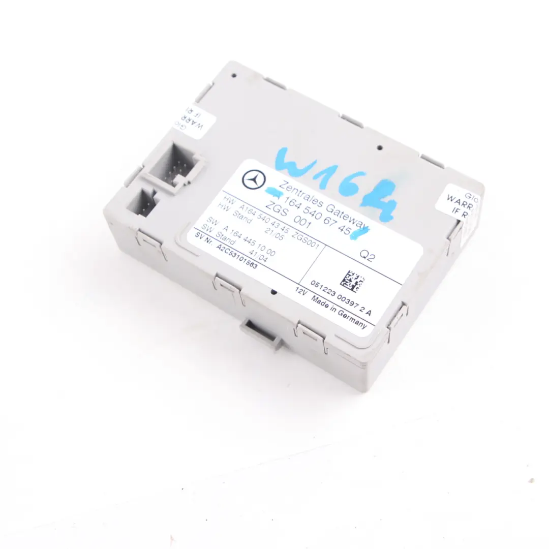 Gateway Unidad de control Módulo A1645406745 para Mercedes ML W164 con número de pieza A1649002901 Mercedes ML W164 Gateway Unidad de control Módulo A1645406745 - SKU A1649002901 - Número de pieza A1649002901