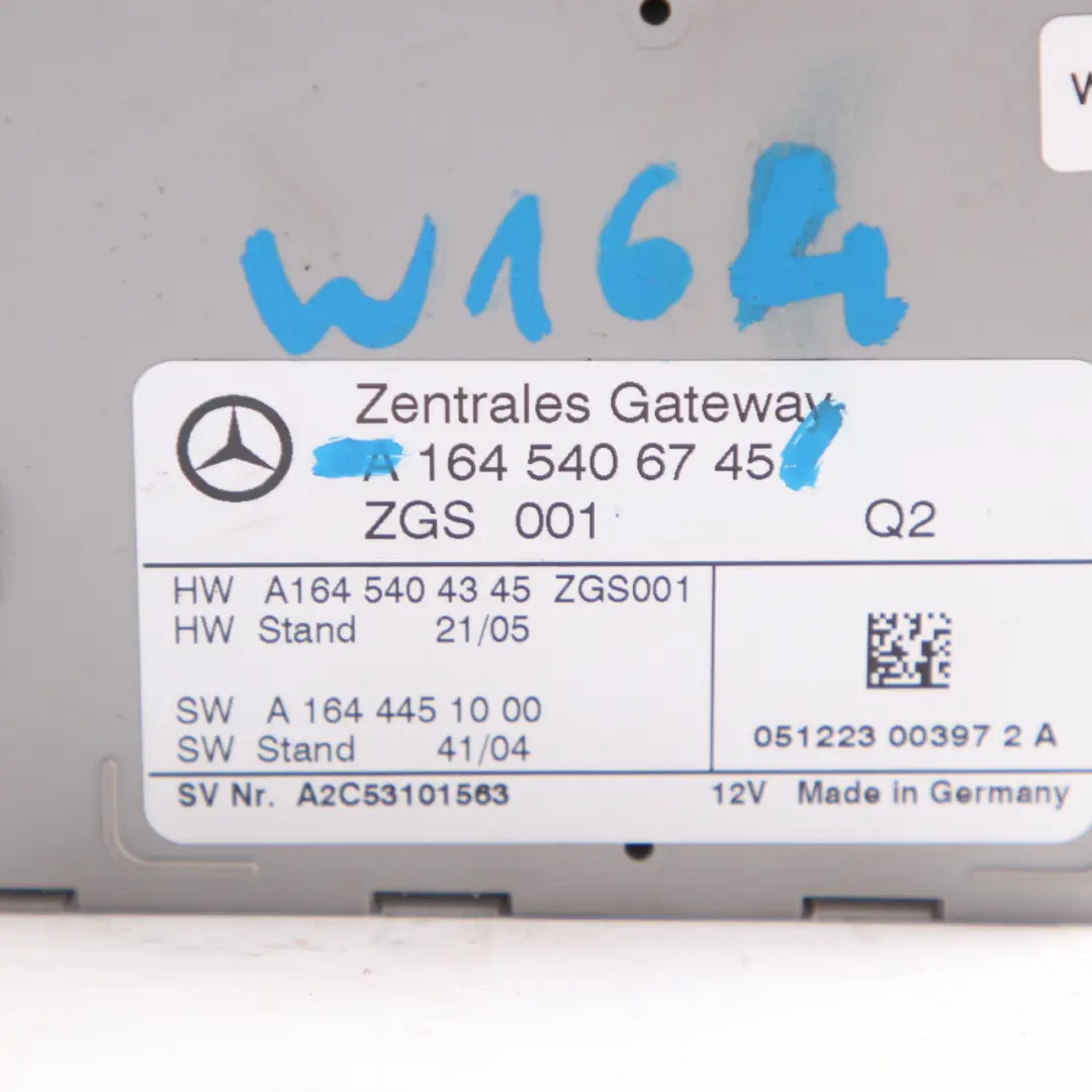 Mercedes ML W164 Gateway Control Unit Gateway Module ECU A1645406745 - SKU A1649002901 - Part number A1649002901