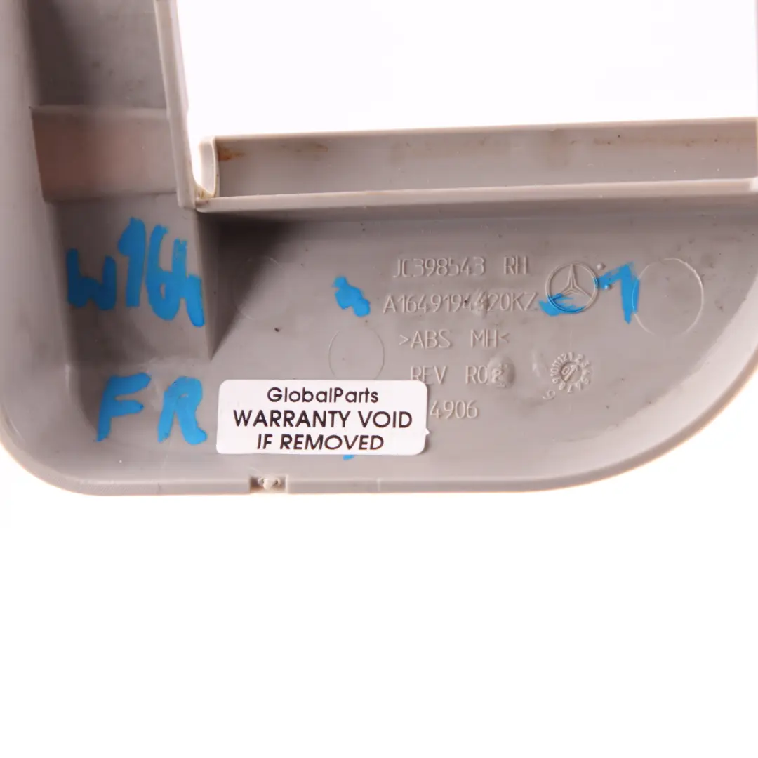 Front Right O/S Trim Panel Grey to Mercedes ML W164 Seat Cover with Part number A1649194420 Mercedes ML W164 Seat Cover Front Right O/S Trim Panel Grey - SKU A1649194420-1 - Part number A1649194420