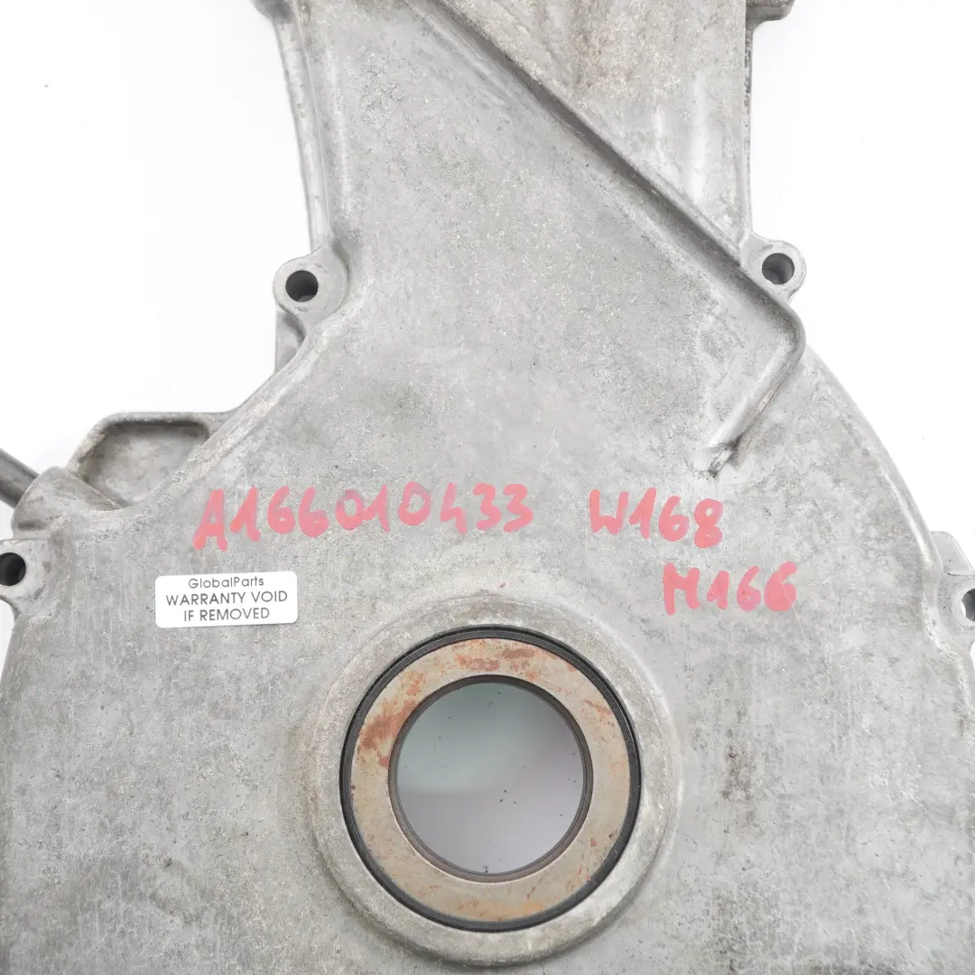 Tapa del cigüeñal Mercedes W168 M166 Caja de Sincronización Motor para con número de pieza A1660100433 Tapa del cigüeñal Mercedes W168 M166 Caja de Sincronización Motor - SKU A1660100433 - Número de pieza A1660100433