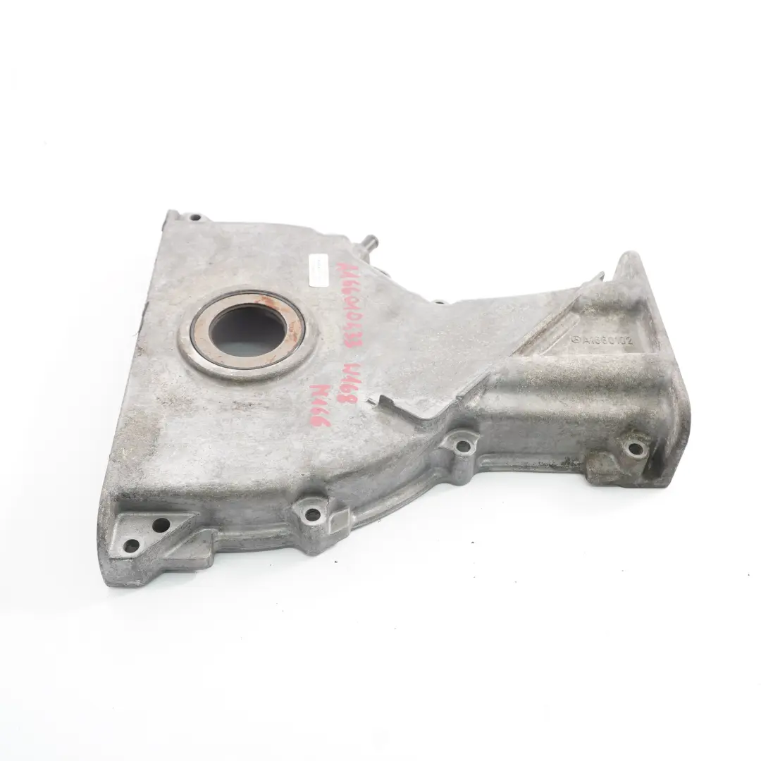 Crank Cover Mercedes W168 M166 Engine Timing Case to with Part number A1660100433 Crank Cover Mercedes W168 M166 Engine Timing Case - SKU A1660100433 - Part number A1660100433